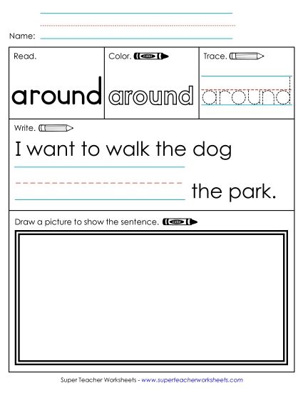 Worksheet 3: Around (Printable PDF Worksheet)