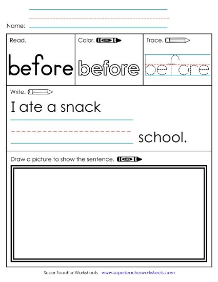 Worksheet 3: Before (Printable PDF Worksheet)
