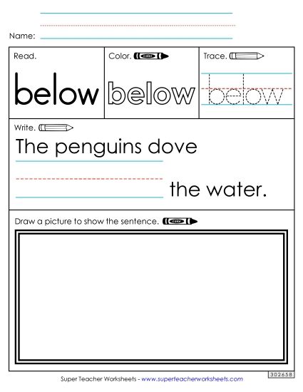 Worksheet 3: Below (Printable PDF Worksheet)