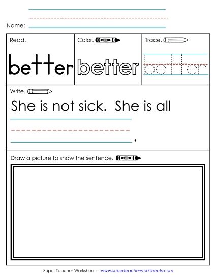 Worksheet 3: Better (Printable PDF Worksheet)
