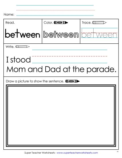 Worksheet 3: Between (Printable PDF Worksheet)