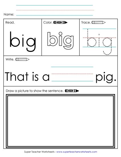 Worksheet 3: Big (Printable PDF Worksheet)