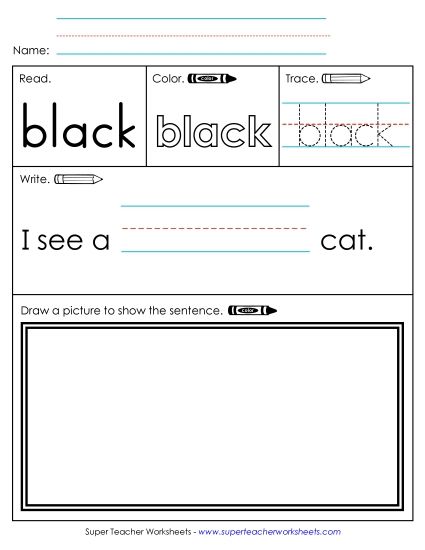Worksheet 3: Black (Printable PDF Worksheet)