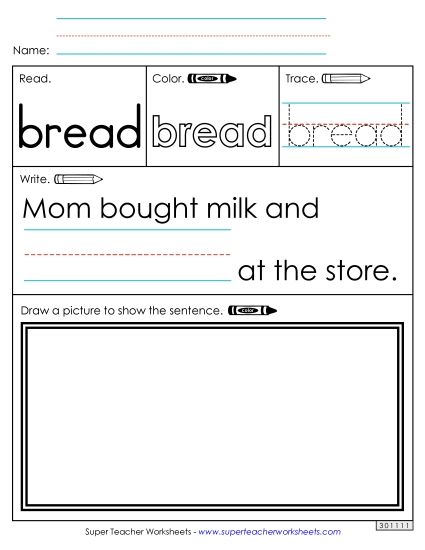 Worksheet 3: Bread (Printable PDF Worksheet)