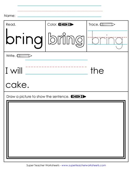 Worksheet 3: Bring (Printable PDF Worksheet)