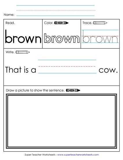 Worksheet 3: Brown (Printable PDF Worksheet)