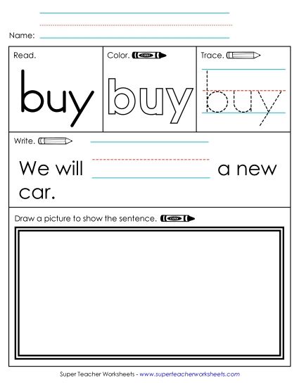 Worksheet 3: Buy (Printable PDF Worksheet)