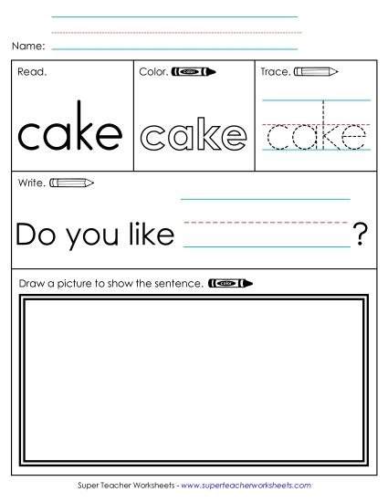 Worksheet 3: Cake (Printable PDF Worksheet)