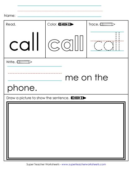 Worksheet 3: Call (Printable PDF Worksheet)