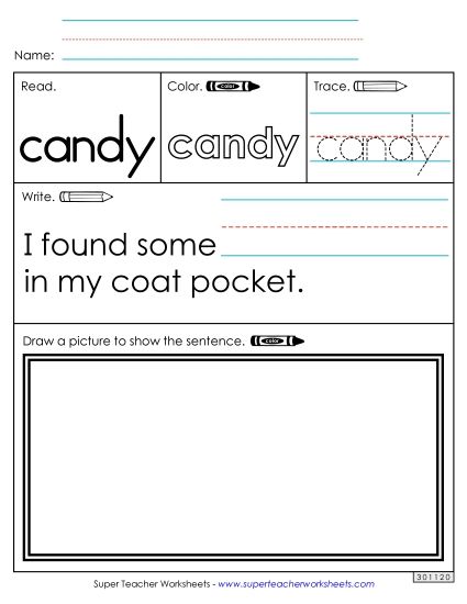 Worksheet 3: Candy (Printable PDF Worksheet)
