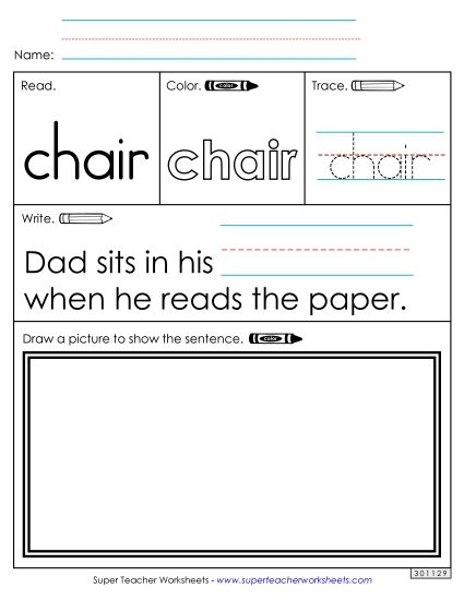 Worksheet 3: Chair (Printable PDF Worksheet)