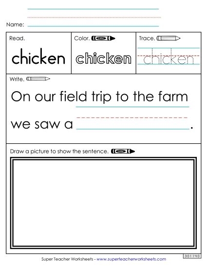 Worksheet 3: Chicken (Printable PDF Worksheet)