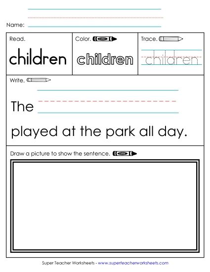 Worksheet 3: Children (Printable PDF Worksheet)