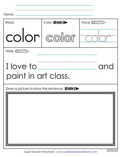 Worksheet 3: Color (Printable PDF Worksheet)