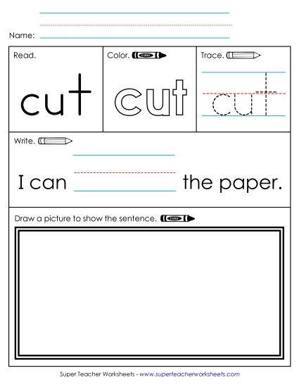 Worksheet 3: Cut (Printable PDF Worksheet)