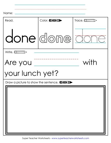 Worksheet 3: Done (Printable PDF Worksheet)
