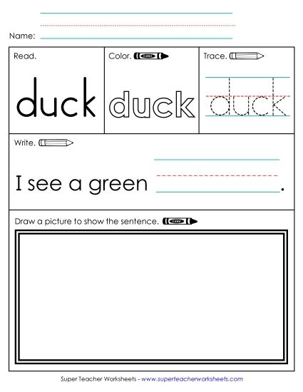 Worksheet 3: Duck (Printable PDF Worksheet)