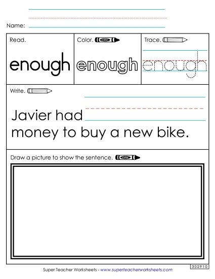 Worksheet 3: Enough (Printable PDF Worksheet)