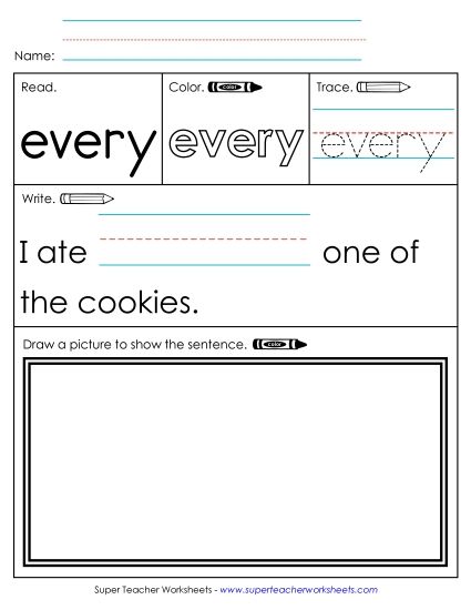 Worksheet 3: Every (Printable PDF Worksheet)