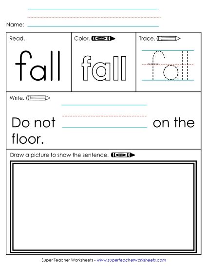 Worksheet 3: Fall (Printable PDF Worksheet)