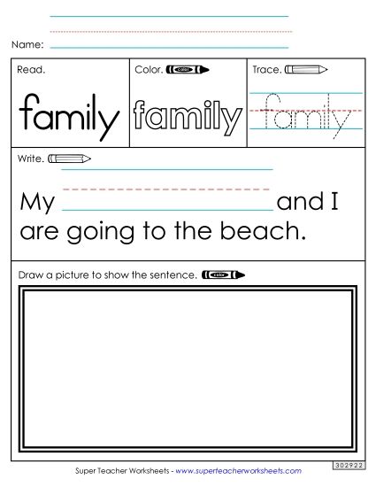 Worksheet 3: Family (Printable PDF Worksheet)