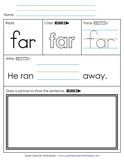 Worksheet 3: Far (Printable PDF Worksheet)