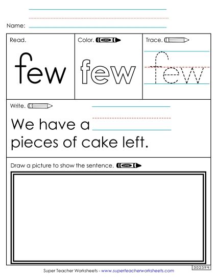 Worksheet 3: Few (Printable PDF Worksheet)