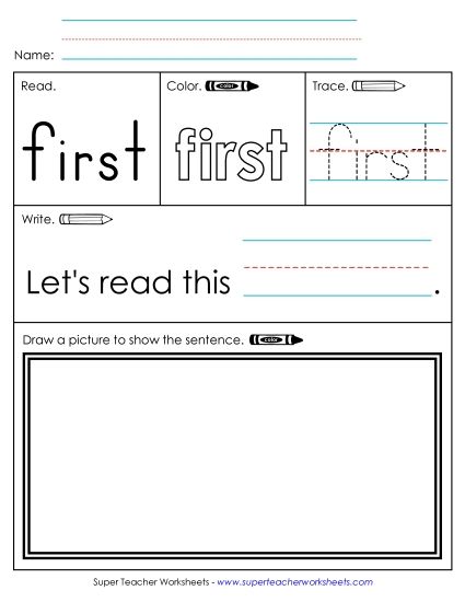 Worksheet 3: First (Printable PDF Worksheet)