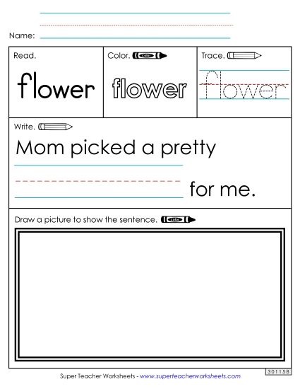 Worksheet 3: Flower (Printable PDF Worksheet)