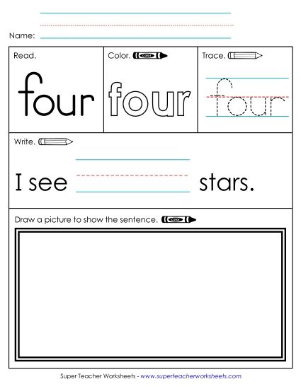 Worksheet 3: Four (Printable PDF Worksheet)