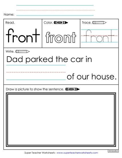 Worksheet 3: Front (Printable PDF Worksheet)