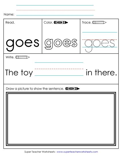 Worksheet 3: Goes (Printable PDF Worksheet)