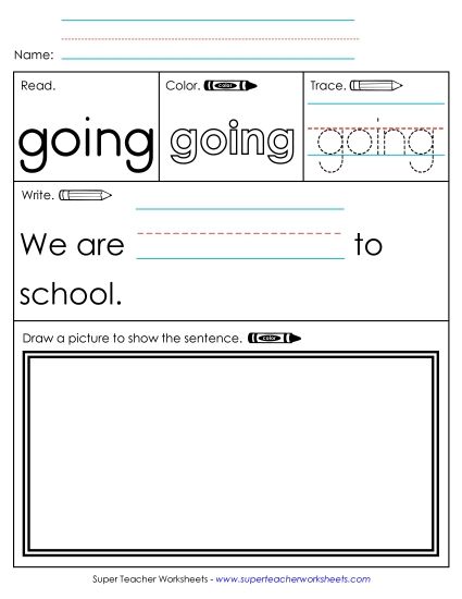 Worksheet 3: Going (Printable PDF Worksheet)