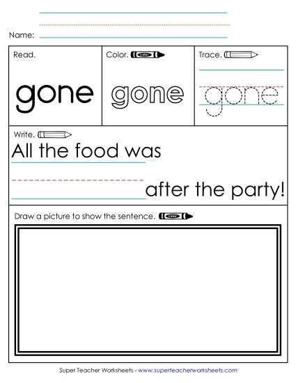 Worksheet 3: Gone (Printable PDF Worksheet)