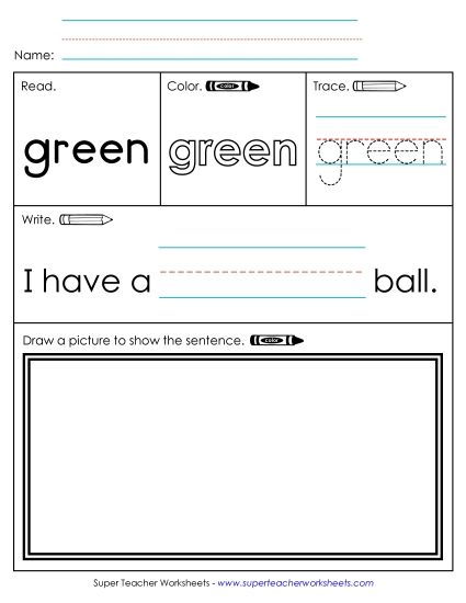 Worksheet 3: Green (Printable PDF Worksheet)