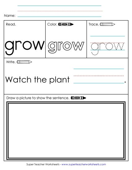 Worksheet 3: Grow (Printable PDF Worksheet)