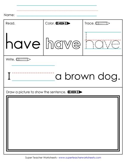 Worksheet 3: Have (Printable PDF Worksheet)