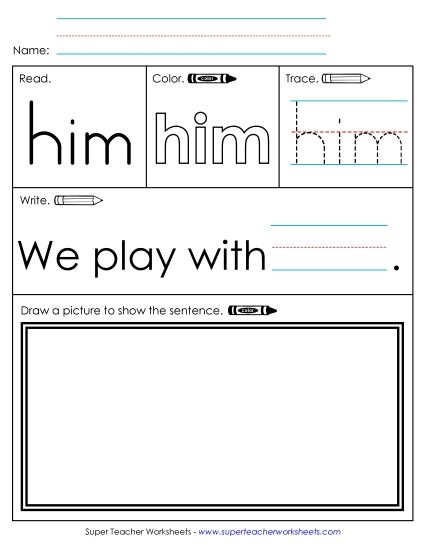 Worksheet 3: Him (Printable PDF Worksheet)