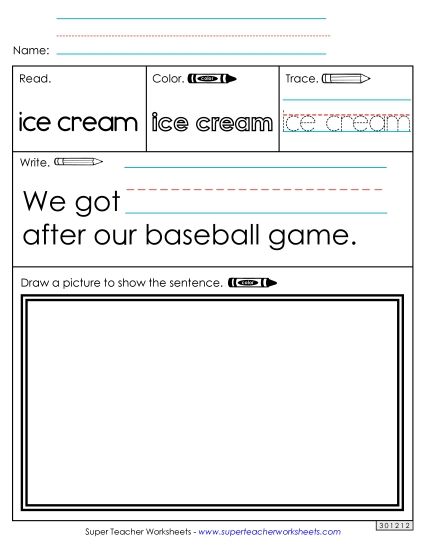 Worksheet 3: Ice Cream (Printable PDF Worksheet)