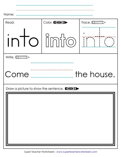 Worksheet 3: Into (Printable PDF Worksheet)