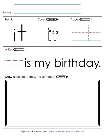 Worksheet 3: It (Printable PDF Worksheet)