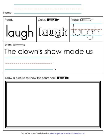 Worksheet 3: Laugh (Printable PDF Worksheet)
