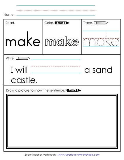 Worksheet 3: Make (Printable PDF Worksheet)