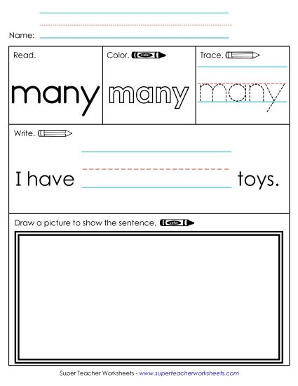 Worksheet 3: Many (Printable PDF Worksheet)