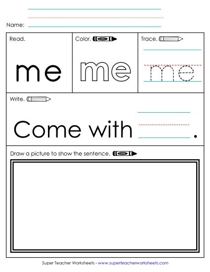 Worksheet 3: Me (Printable PDF Worksheet)