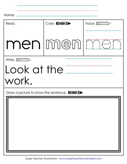 Worksheet 3: Men (Printable PDF Worksheet)