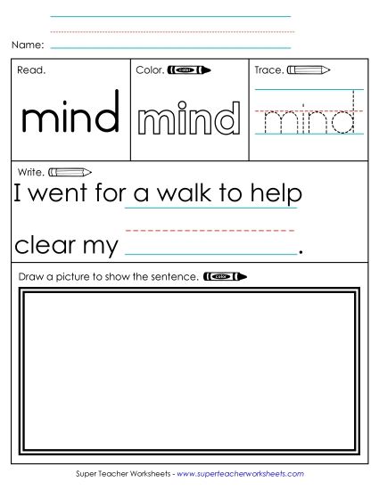 Worksheet 3: Mind (Printable PDF Worksheet)