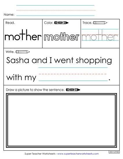 Worksheet 3: Mother (Printable PDF Worksheet)