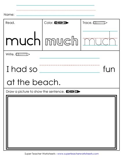 Worksheet 3: Much (Printable PDF Worksheet)