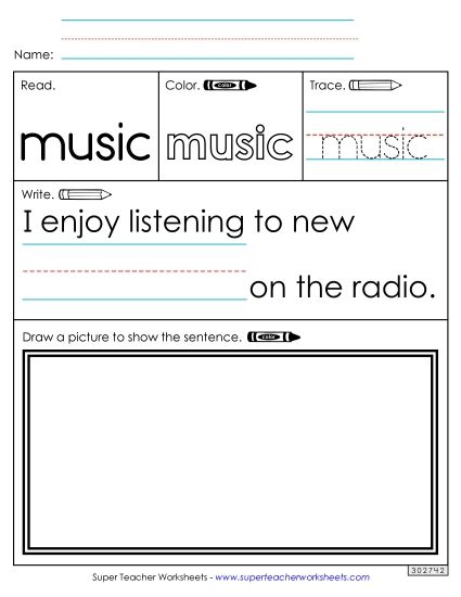 Worksheet 3: Music (Printable PDF Worksheet)